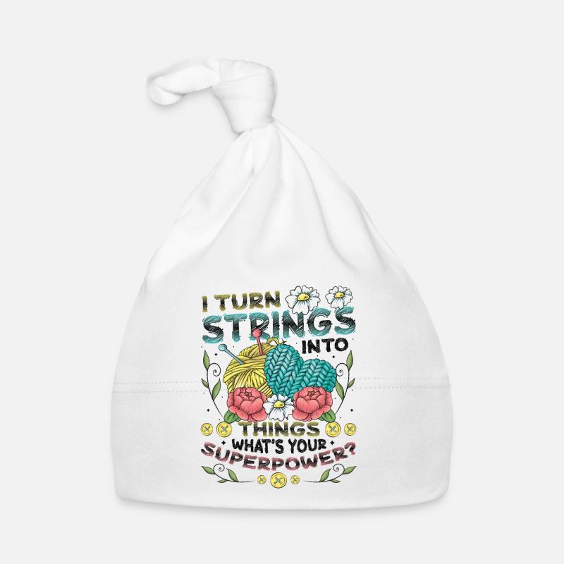 Strings into Things, knitting and crocheting Organic Baby Cap