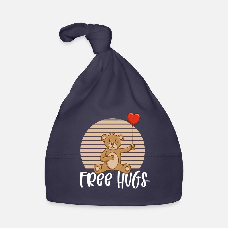 Free Hugs Teddy Bear Organic Baby Cap