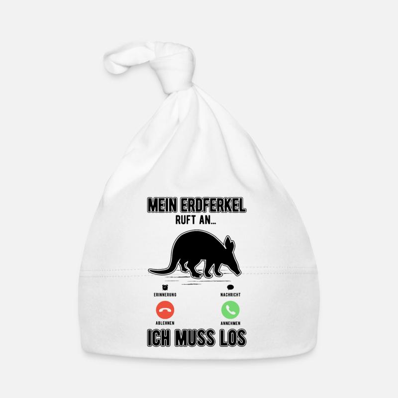 Mein Erdferkel ruft an Ich muss los Baby Bio-Mütze