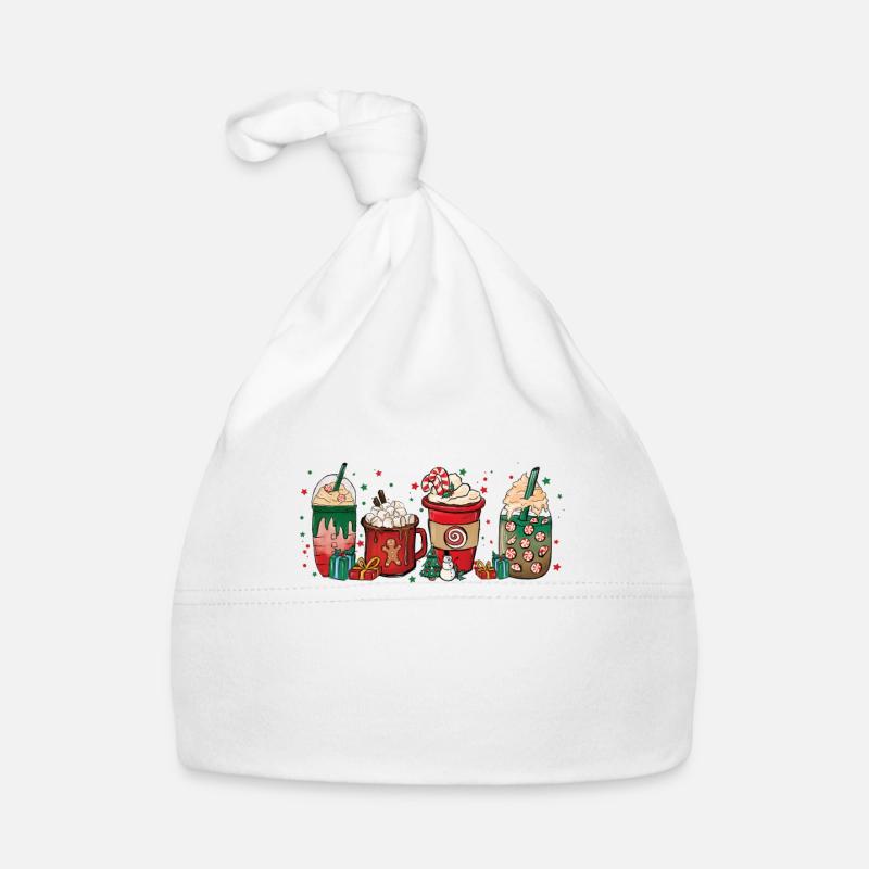 Tasse de café de Noël - Bonnet bio Bébé - blanc
