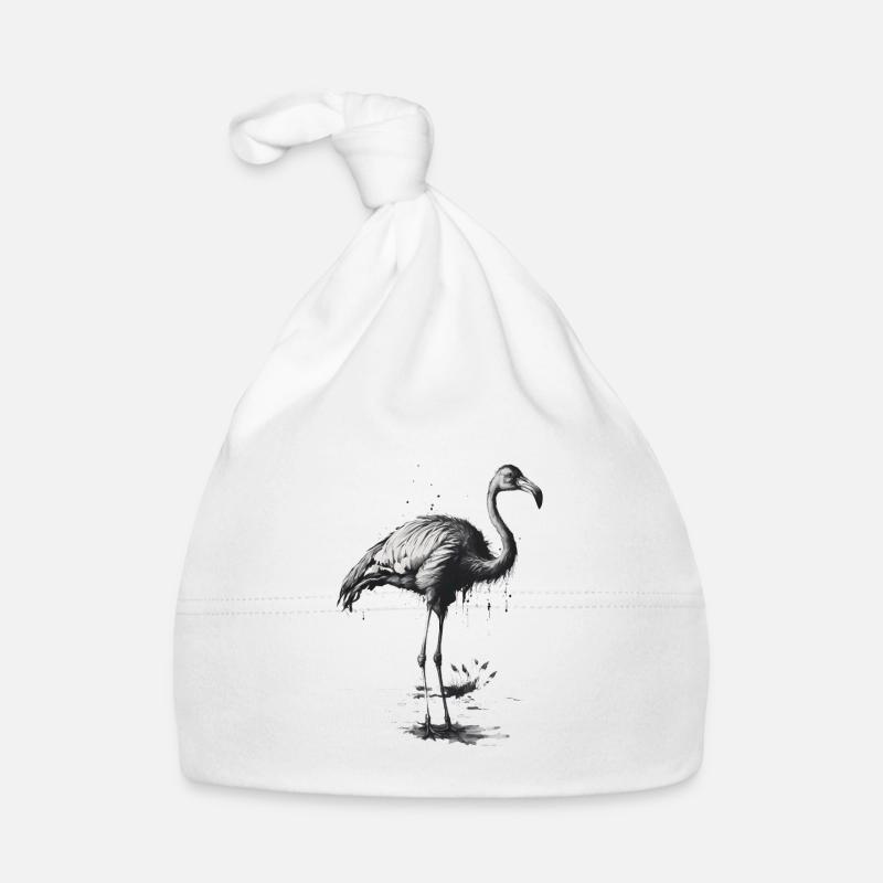 Flamingo stencil art Organic Baby Cap