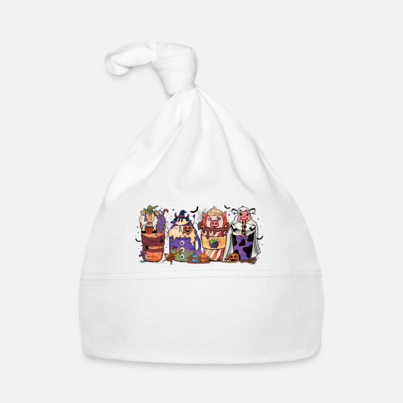 Coupe de chocolat chaud d’automne Halloween Bonnet bio Bébé