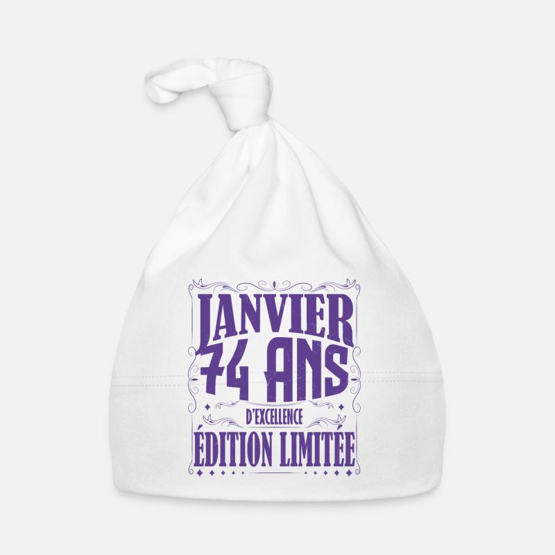 Janvier 74 ans. Cadeau 74 ans janvier anniversaire Bonnet bio Bébé