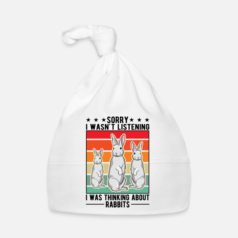 Lapin lapin lapin lapin - Bonnet bio Bébé - blanc