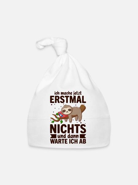 Ich Mach Jetzt Erstmal Nichts - Baby Bio-Mütze - Weiß - Vorne
