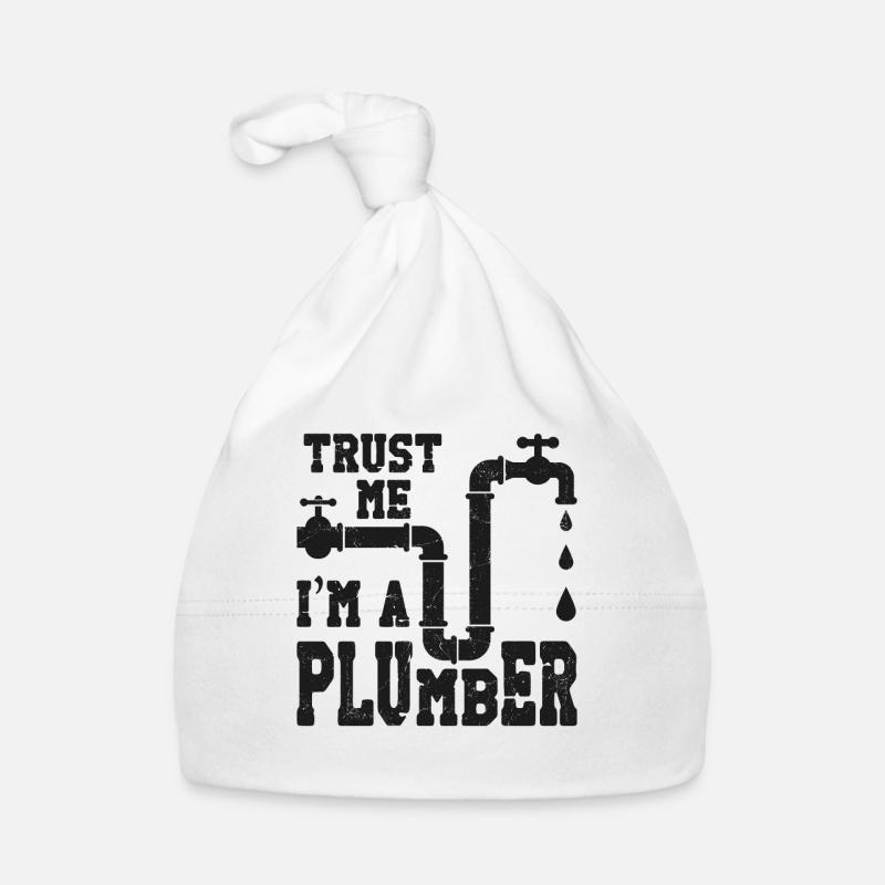 Plombier Plombier Vintage Croyez-moi - Bonnet bio Bébé - blanc