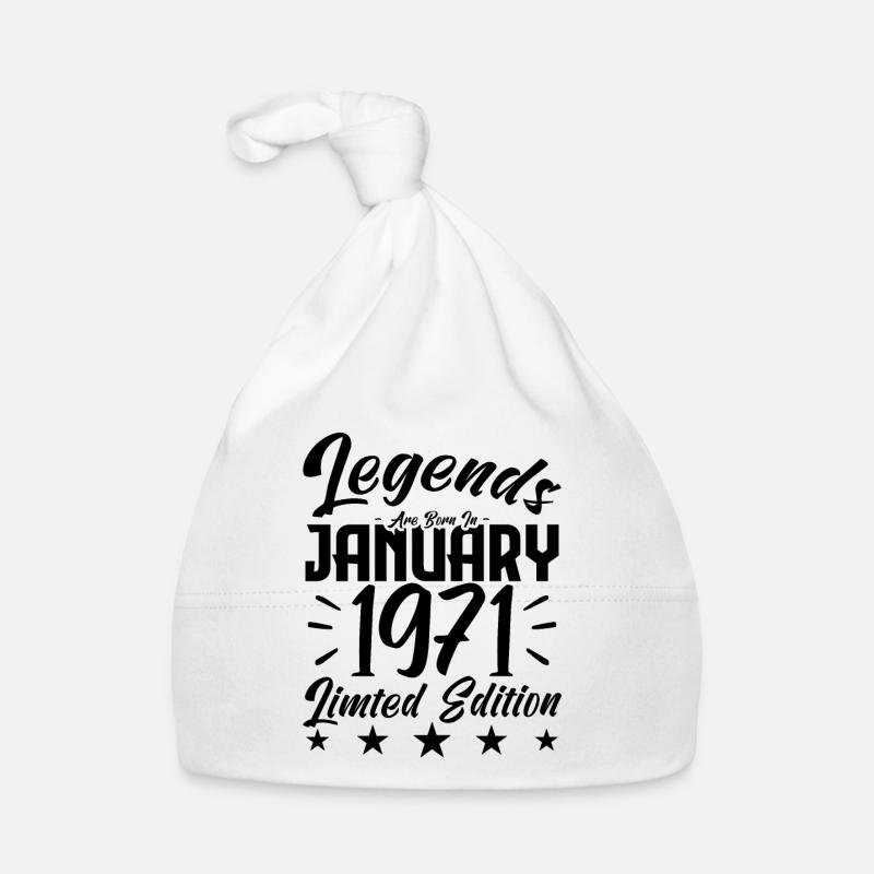 Geboren im Januar 1971. Geburtstagsgeschenk. Baby Bio-Mütze