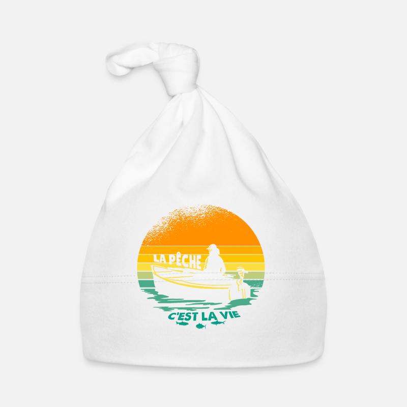 La Pêche C'est la Vie, idee cadeau papa pêcheur Bonnet bio Bébé