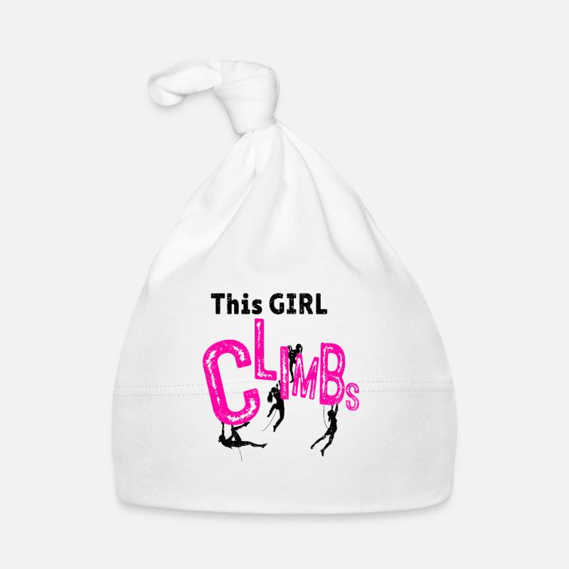 This Girl Climbs Rock Bouldering Rock Climbing Cli - Baby Bio-Mütze - Weiß