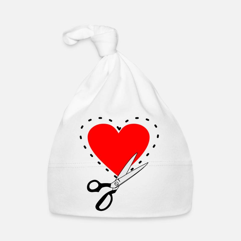 Pattern cutting red heart Organic Baby Cap