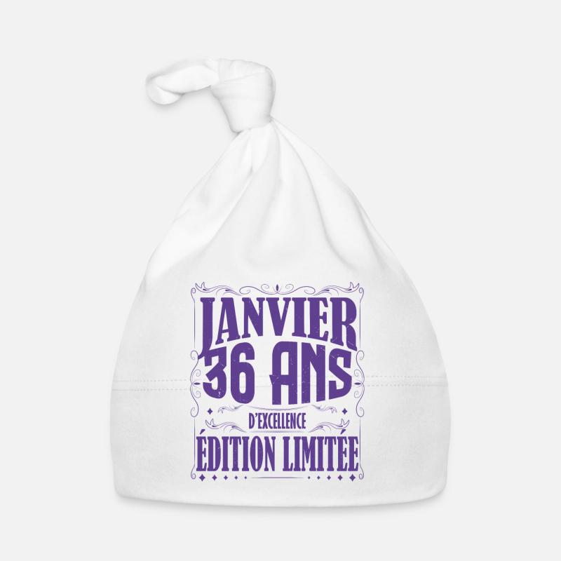 Janvier 36 ans. Cadeau 36 ans janvier anniversaire Bonnet bio Bébé