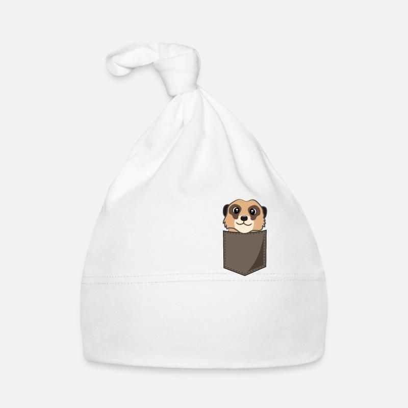 Suricate drôle dans la poche de poitrine Imprimer Cadeau Bonnet bio Bébé