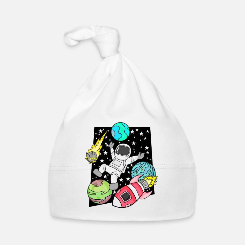 Astronaut boy in space with rockets Organic Baby Cap