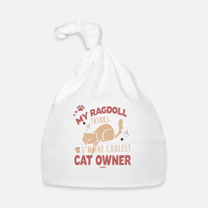 Cool propriétaire de chat ragdoll disant Bonnet bio Bébé