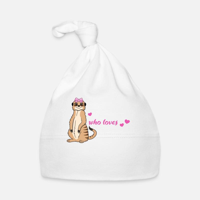 Erdmännchen Spruch Geschenk Damen Mädchen - Baby Bio-Mütze - Weiß