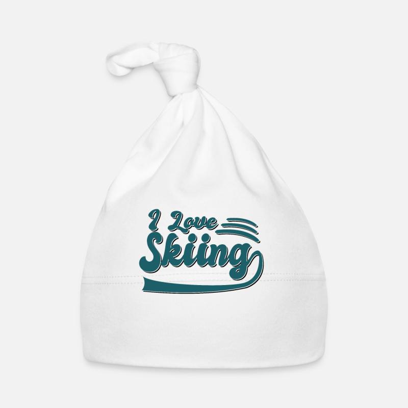 J’adore skier - Bonnet bio Bébé - blanc