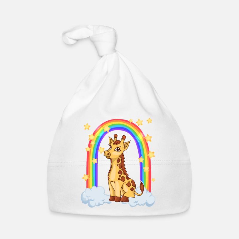 Giraffe im magischen Regenbogen Baby Bio-Mütze