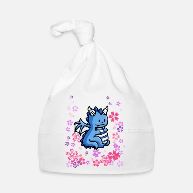 Drache Kind Blumen Wiese Baby Bio-Mütze