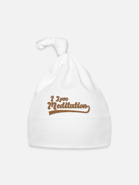 J’aime la méditation - Bonnet bio Bébé - blanc - Devant