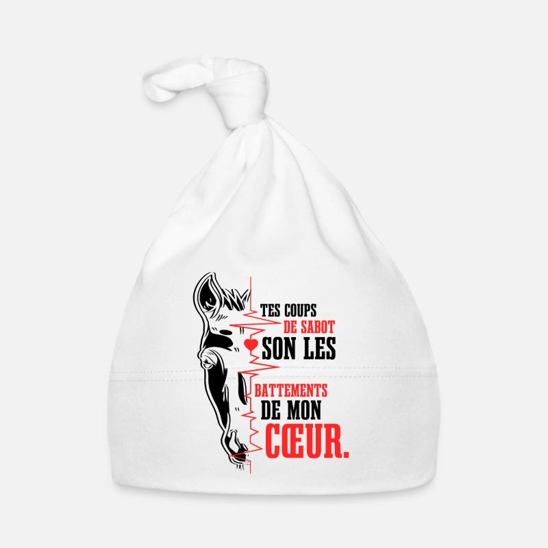 Cœur battant Équitation Cheval Proverbe Bonnet bio Bébé