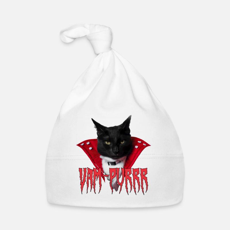Vampurr Drôle de chat noir en tant que vampire Bonnet bio Bébé