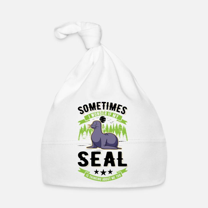 Robbe Geschenk Seehund Seelöwe Baby Bio-Mütze
