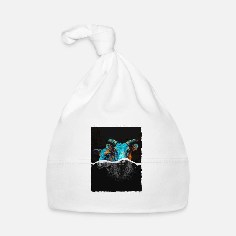 Portrait de mouton - Bonnet bio Bébé - blanc