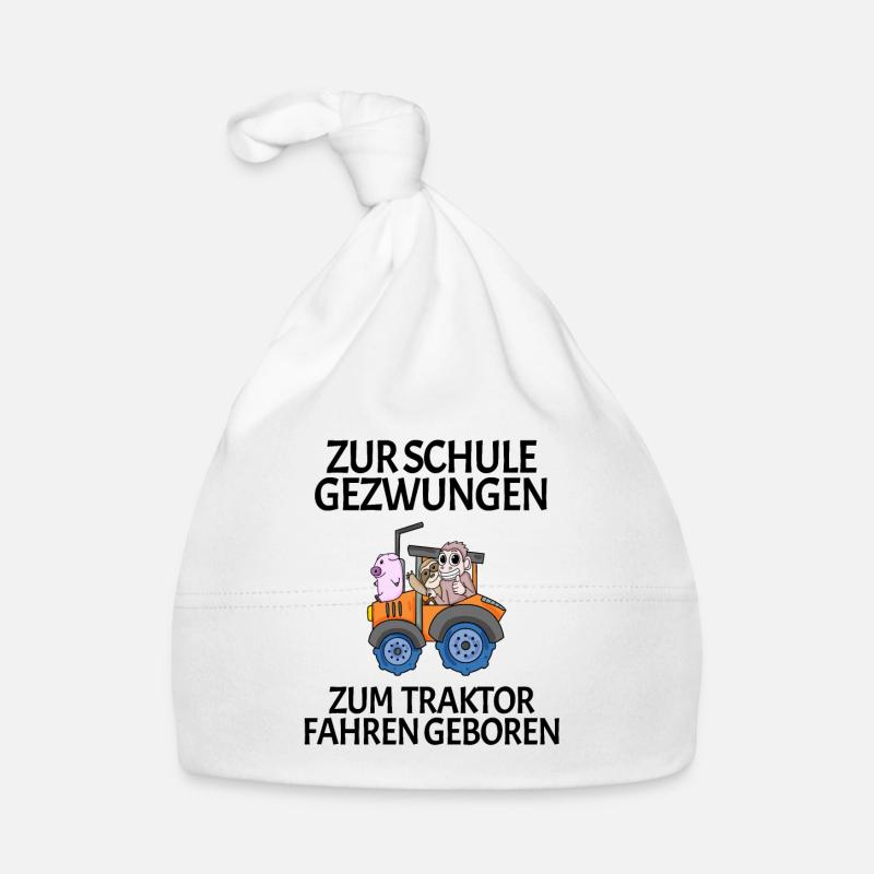 Schule Einschulung Traktor Geschenk Lustig Baby Bio-Mütze