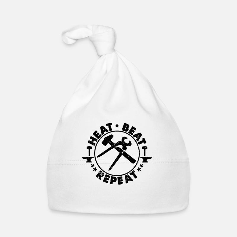 Heat Beat Repeat Forging Iron Worker Blacksmiths Baby Bio-Mütze