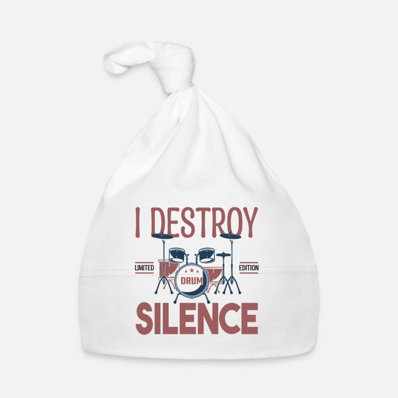Ich zerstöre das Schweigen. Geschenkschlagzeuger, Geschenkmusiker Baby Bio-Mütze