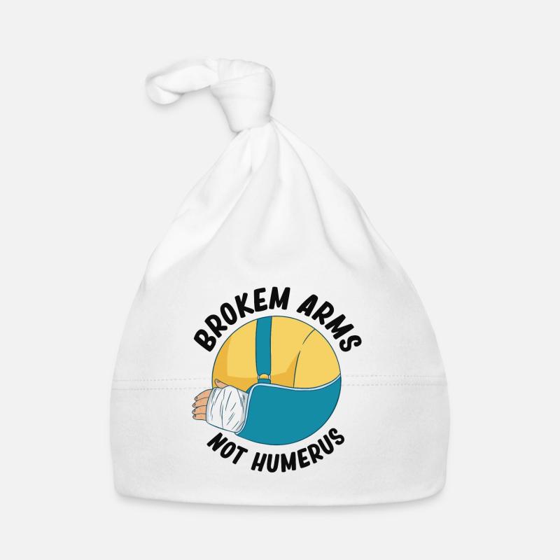Broken arms, not humerus, elbows, Organic Baby Cap