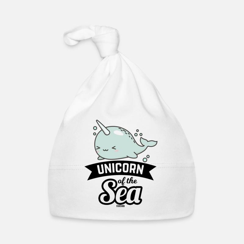 Narwal als Einhorn mit Stoßzahn Baby Bio-Mütze