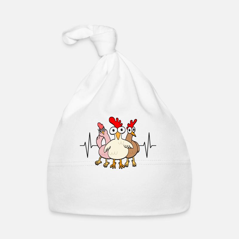 Funny Chickens ECG Line Chicken Lovers Gift Bonnet bio Bébé