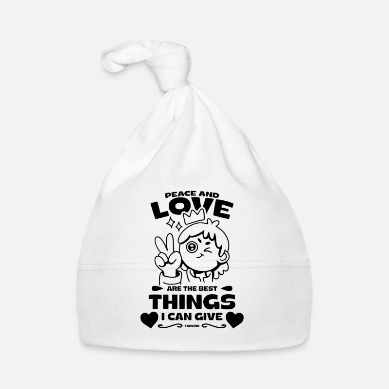 cooles Liebe und Frieden Bild Baby Bio-Mütze