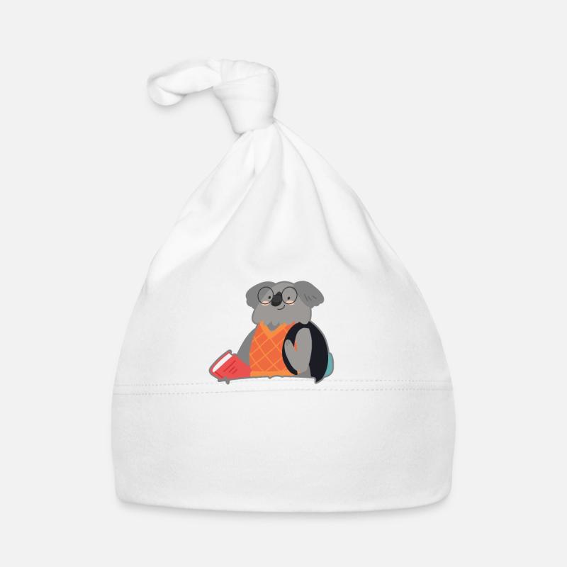 Koala goes to school to learn Organic Baby Cap