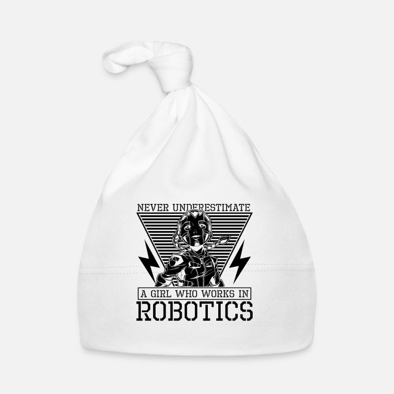 Never Underestimate A Girl Robot Robotics Engineer Organic Baby Cap