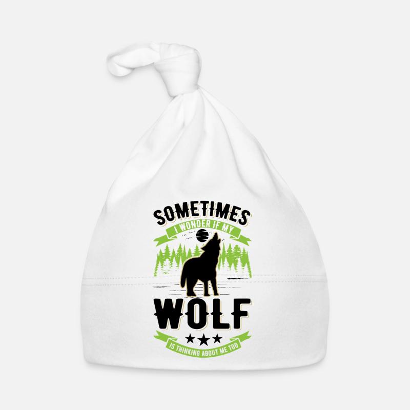 Wolf Lover Cadeau Wolf Pack Bonnet bio Bébé