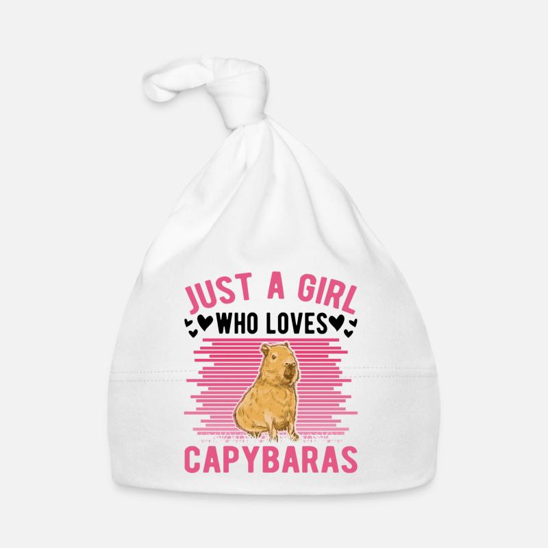 Juste une fille qui aime Capybaras Capybara Mädchen Bonnet bio Bébé