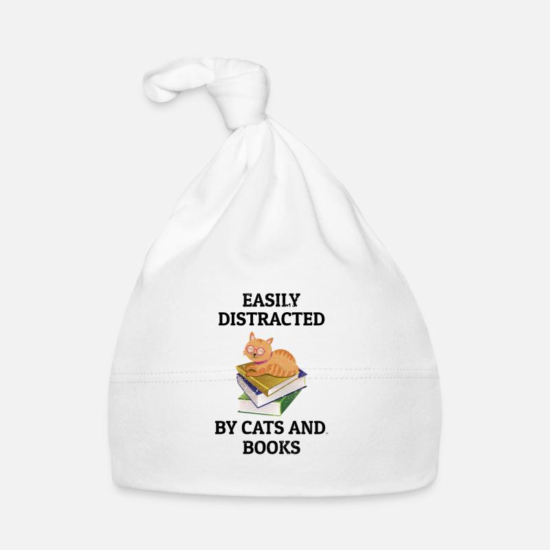 Books Book Stack Cat Organic Baby Cap