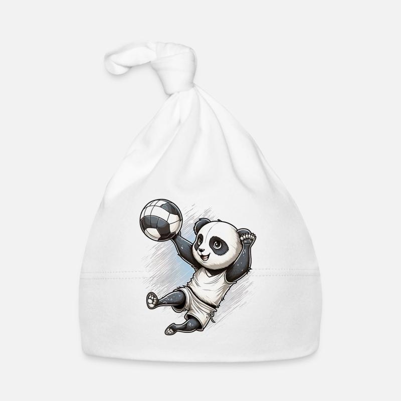 Panda und Volleyball - Cooler Panda beim Baby Bio-Mütze