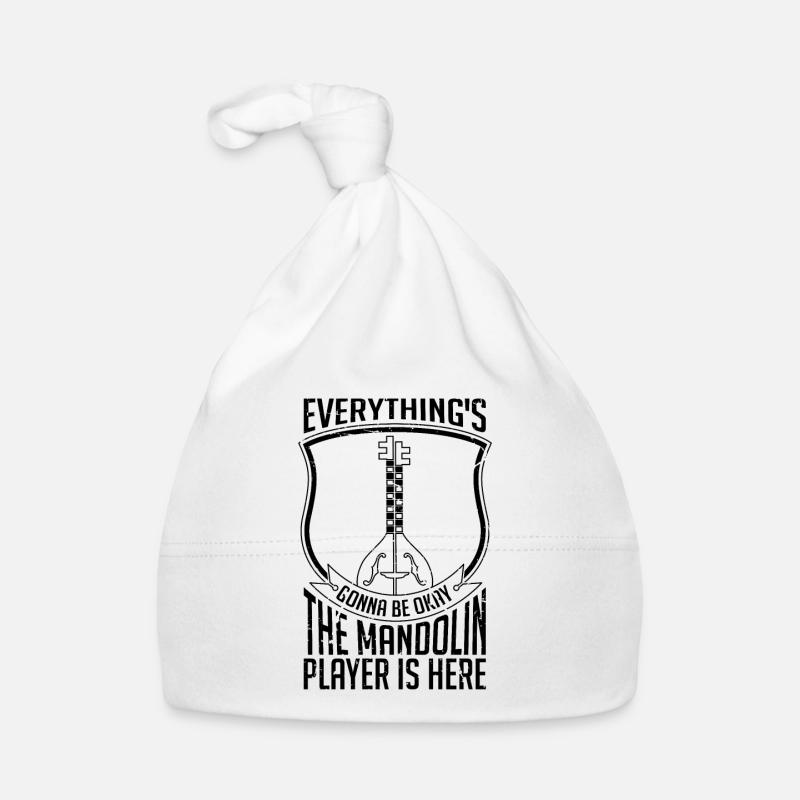 Everything's going to Be Folk Music Mandolin Player Organic Baby Cap