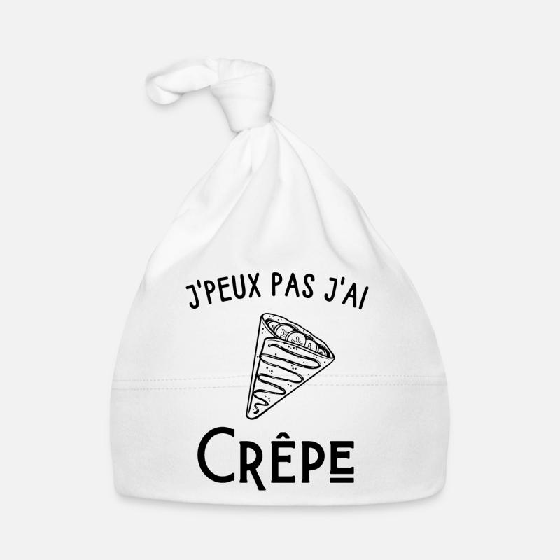 je peux pas j'ai crêpe - Bonnet bio Bébé - blanc