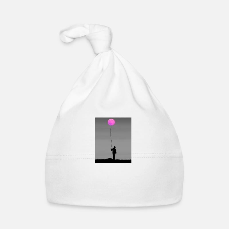 Moon Balloon Full Moon Sunset Art Deco Organic Baby Cap