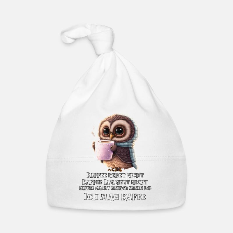 Süße Eule Kaffee redet nicht Kaffee jammert nicht Baby Bio-Mütze