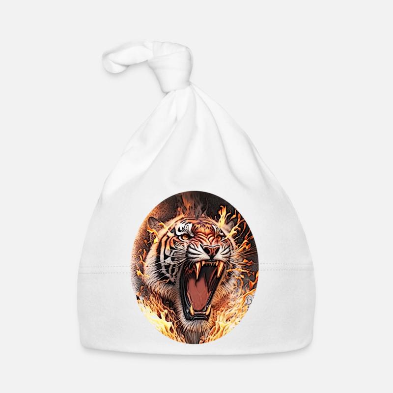 Tiger on fire Bonnet bio Bébé