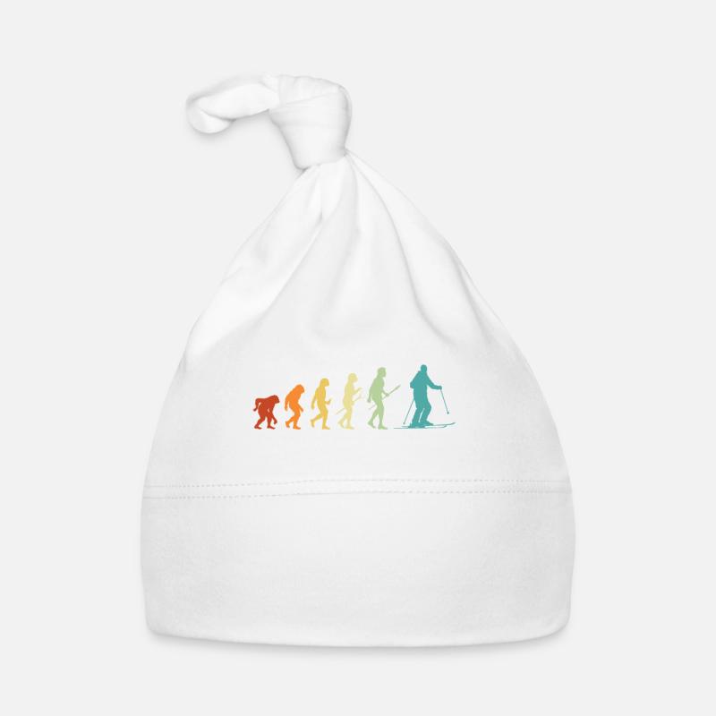 Ski Evolution Skifahrer Geschenk Wintersport Baby Bio-Mütze