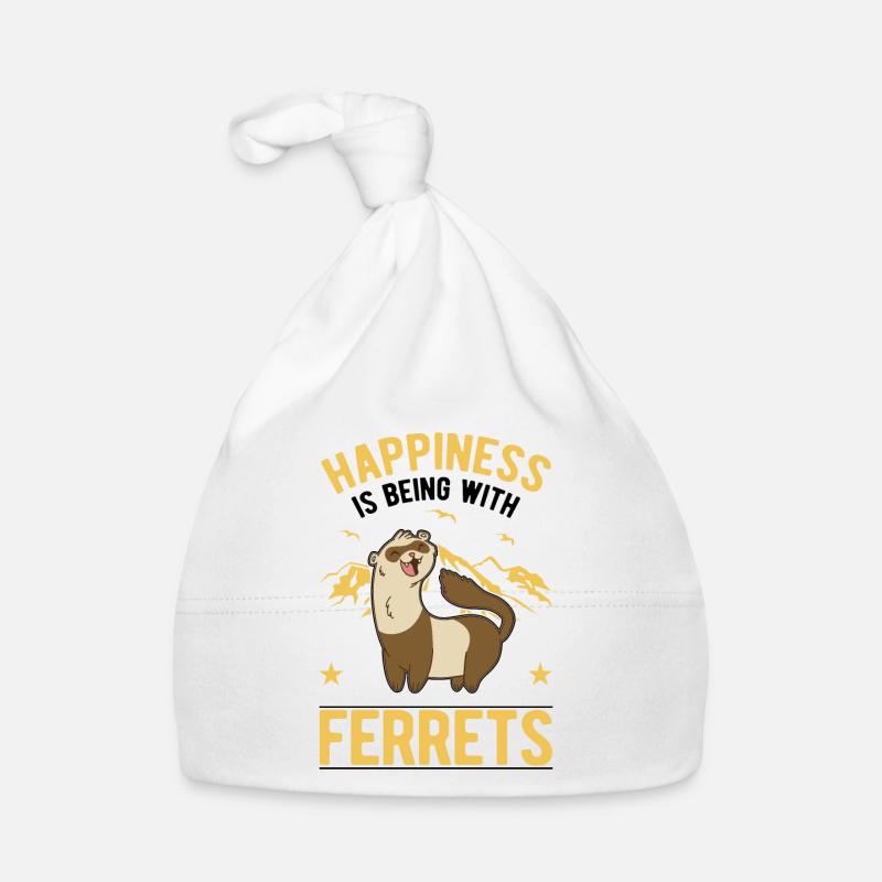 Happiness is being with Ferrets Frettchen Baby Bio-Mütze