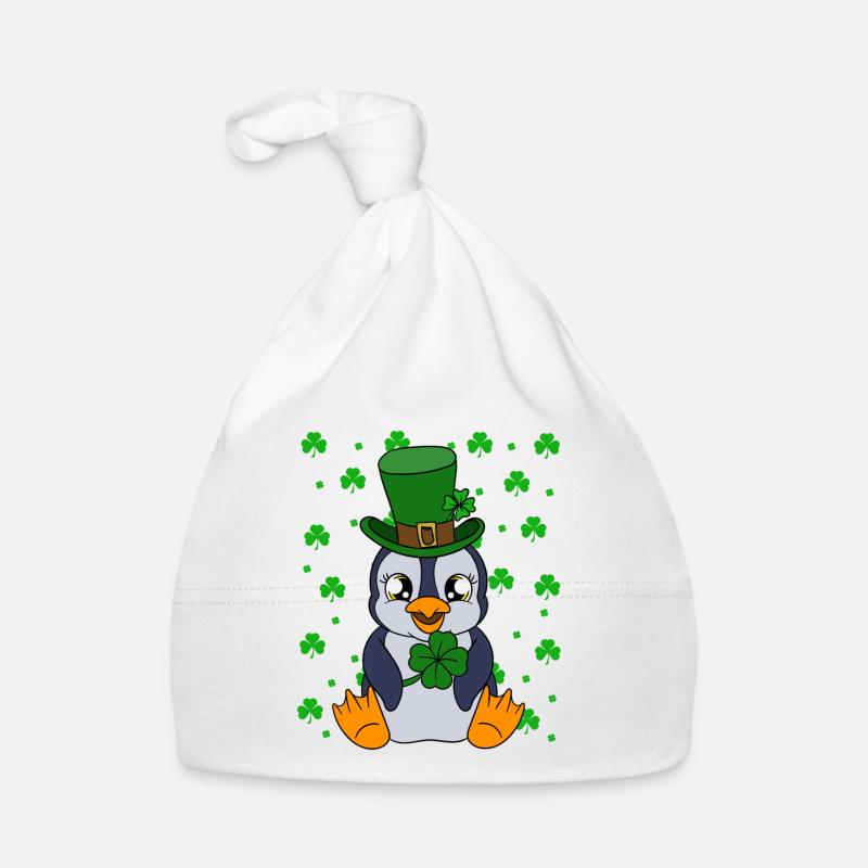 Manchot mignon Trèfle Saint-Patrick Pingouin Bonnet bio Bébé