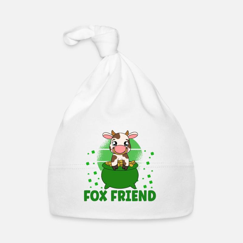 Cute Cow Shamrocks Saint Patrick's Day Organic Baby Cap