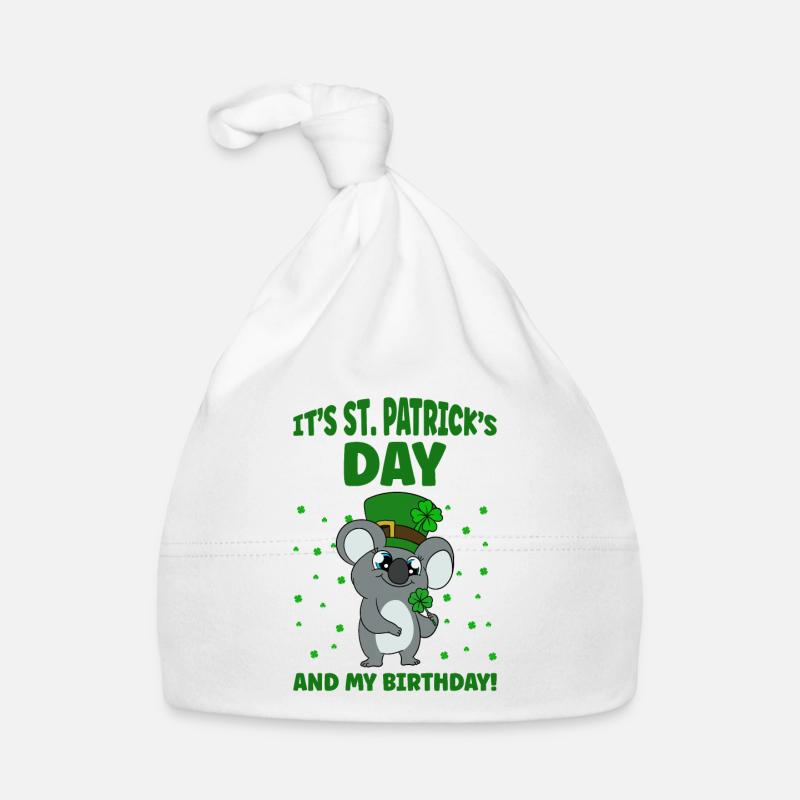Cute Koala with Hat Saint Patrick's Day Organic Baby Cap
